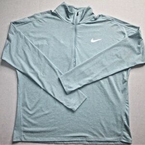 Nike Running 1/4 Zip Women's Sz XL Active Pullover Sweatshirt Dri Fit Aqua Blue